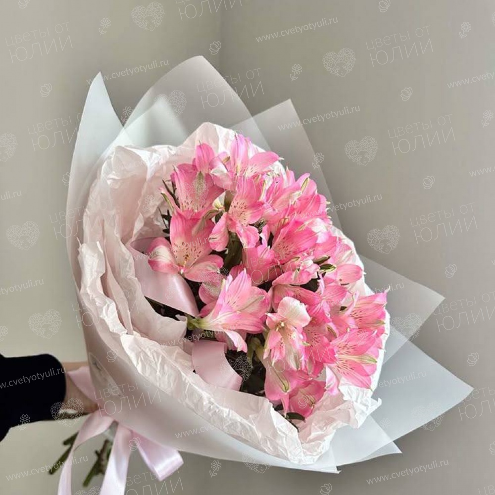 Букет из 7 розовых альстромерий