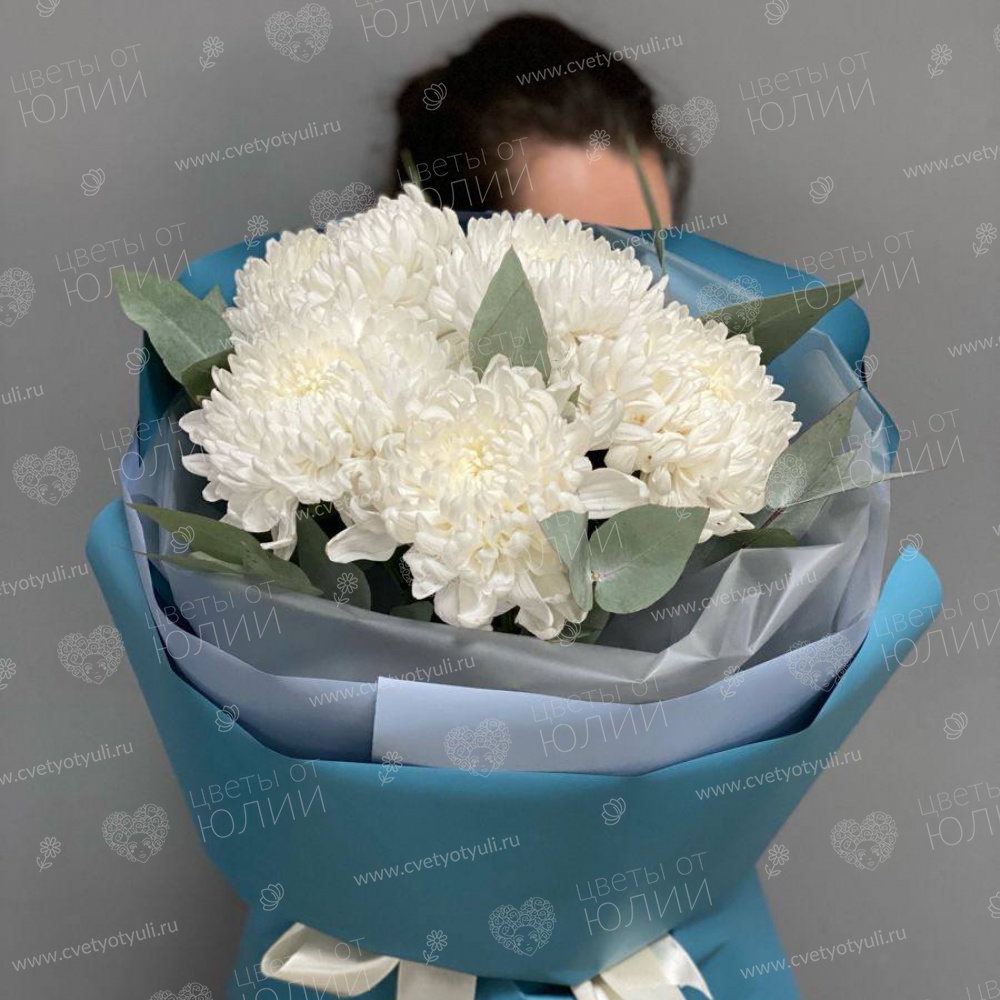 Букет из 5 одноголовых хризантем