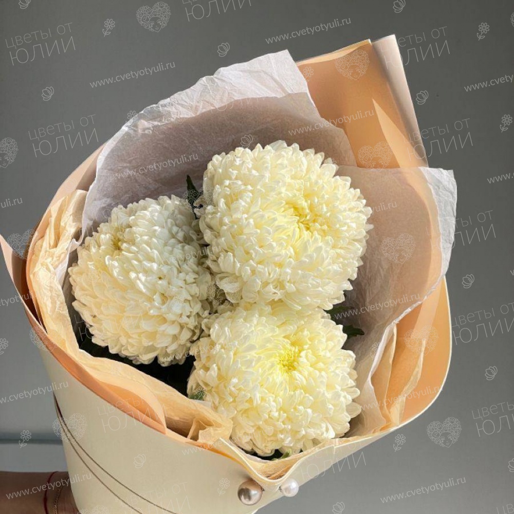 Букет из 3 одноголовых хризантем