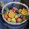 Корзина «Фруктовое изобилие» с тропическими и сезонными фруктами