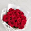 Букет «Алый жар» из 15 красных роз (50 см)