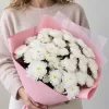 Букет «Белый иней» из 9 белых кустовых хризантем