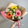Букет «Цветной полдень» с герберами, альстромерией и кустовой розой