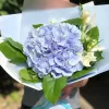 Букет «Голубой акварель» с гортензией, альстромерией и фрезией