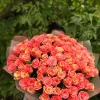 Букет из 101 персиковой розы «Коралловый закат» (местная, 50 см)