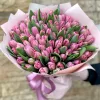 Букет из 101 розового тюльпана «Розовый купол весны»