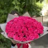 Букет «Малиновый шторм» из 101 розовой розы (местная, 50 см)