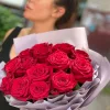 Букет «Алый жар» из 15 красных роз (50 см)