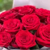 Букет «Алый жар» из 15 красных роз (50 см)