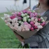 Букет «Пионовый шёпот» из 17 кустовых роз Лака (70 см)