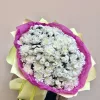 Букет «Молочный хоровод» с кустовыми и сантини хризантемами