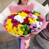 Букет «Цветной карнавал» из 35 кустовых хризантем микс