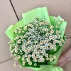 Букет «Луговое облако» с танацетумом и гипсофилой