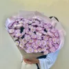 Букет «Розовый хоровод» из 17 розовых кустовых хризантем