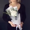 Букет «Белый момент» с пионом и эвкалиптом
