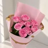 Букет «Розовый атлас» из 9 розовых роз (местная, 50 см)