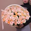 Корзина «Кремовый купол» из 101 кремовой розы