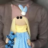 Кукла-тильда ручной работы «Девочка с голубым котиком»
