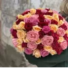Коробка «Акварельный купол роз» из 101 розы микс