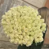 Букет из 101 белой розы «Молочный купол роз» (местная, 60 см)