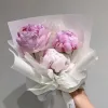 Букет «Пионовый шёлест весны» из 3 розовых пионов