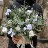 Композиция «Морозное утро» с датской пихтой, хлопком и эвкалиптом