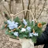 Композиция «Пряничный домик» с пихтой, корицей и сушёным апельсином