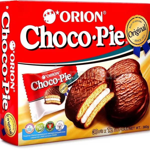 Коробка Choco Pie Orion Original 12 шт 360 г в красной картонной упаковке