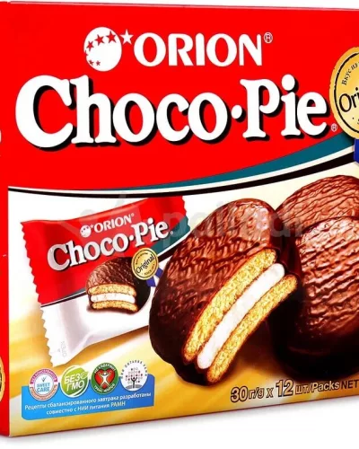 Коробка Choco Pie Orion Original 12 шт 360 г в красной картонной упаковке
