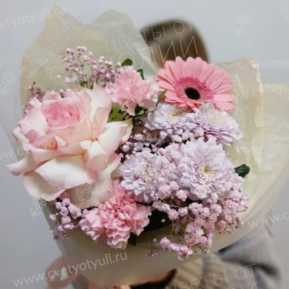 Сборный нежный букет "Розовая радость"